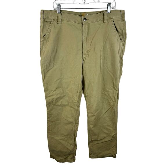 Carhartt Rugged Flex Loose Fit Canvas Work Pant Tan Size 38x34 - Picture 1 of 12
